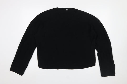 Womens UK Size M Uniqlo Black Pullover Jumper