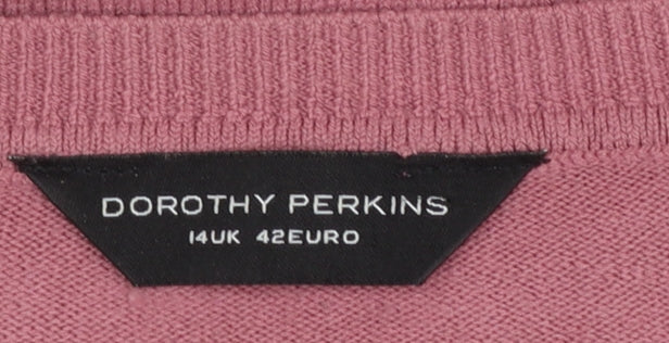 Womens UK Size 14 Dorothy Perkins Pink Pullover Jumper