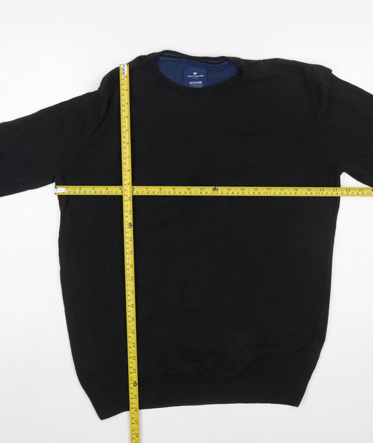 Tom Tailor Men’s Black XL Cotton Crew Neck Jumper