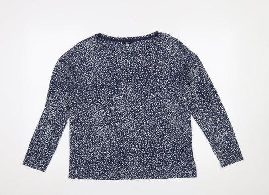 Joules Womens Blue Floral Long Sleeve Cotton T-Shirt UK 10