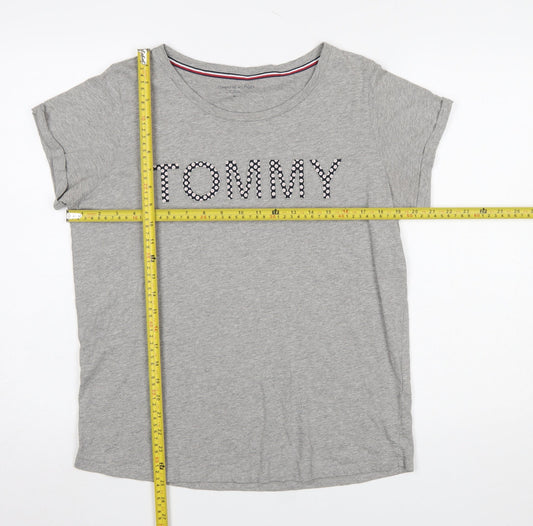 Womens UK Size M Tommy Hilfiger Grey Basic T-Shirt