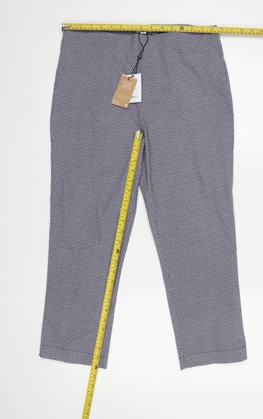 Womens UK Size 14 M&Co Slim Fit Cropped Blue Trousers