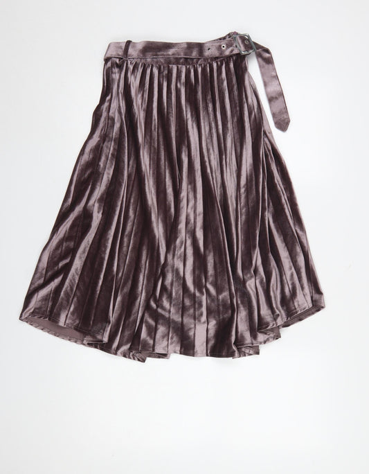Womens UK Size 6 Missguided Pleated Velvet Skirt