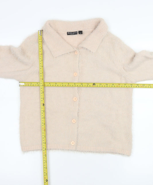 Womens UK Size M Brave Soul Beige Cardigan Jumper