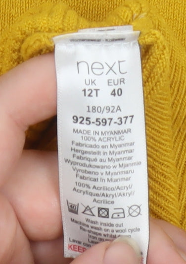 Womens UK Size 12 NEXT Yellow Pullover Jumper
