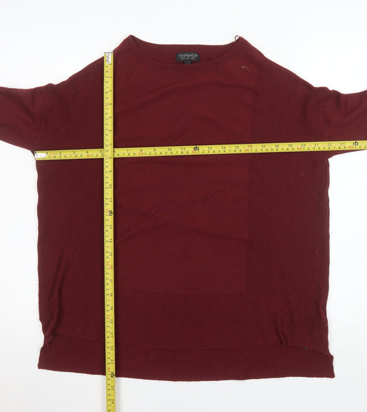 Womens UK Size 6 Topshop Red Pullover Jumper