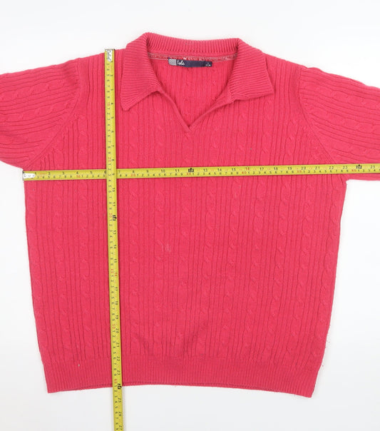 Womens UK Size L Isle Pink Pullover Jumper