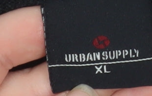 Mens UK Size XL Urban Supply Black 1/2 Zip Sweatshirt