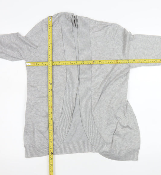 89th & Madison Women's Grey Knit Open Cardigan Size M