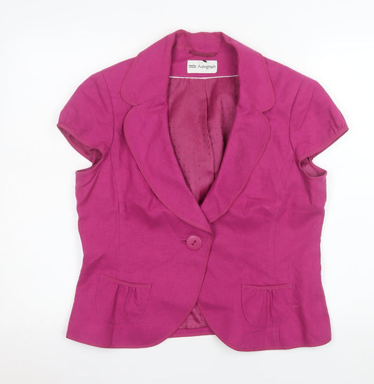 Womens UK Size 16 Marks and Spencer Regular Pink Blazer