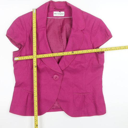 Womens UK Size 16 Marks and Spencer Regular Pink Blazer