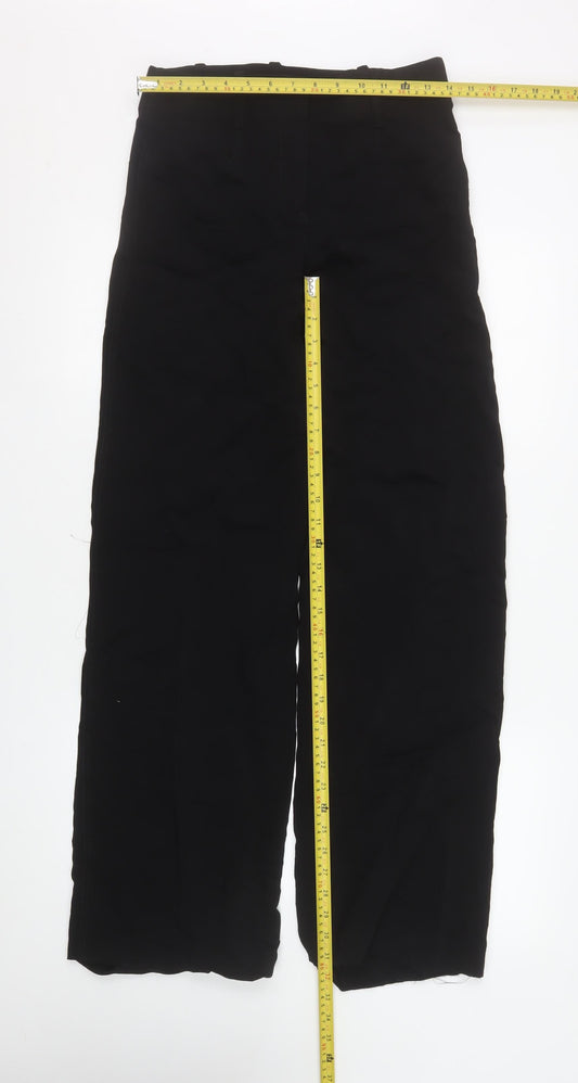 Womens UK Size S Zara Regular Fit Casual Business Workwear Black Trousers