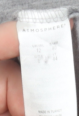 Womens UK Size 12 Atmosphere Grey Basic T-Shirt