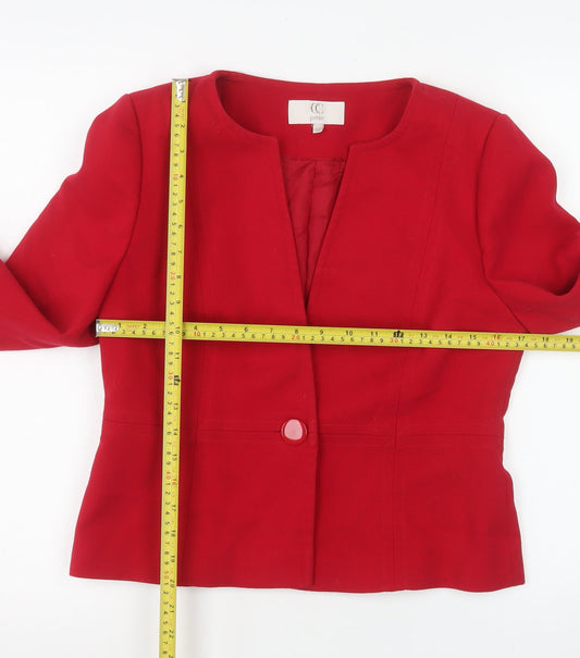 Womens UK Size 10 CC Petites Red Suit Jacket