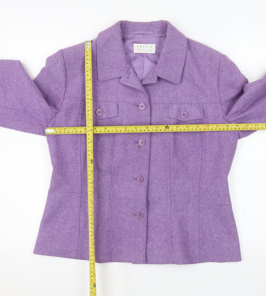Precis Petite Women's Purple Wool Blend Suit Jacket Size 16