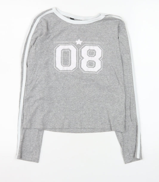 Womens UK Size M Brave Soul Grey Basic T-Shirt
