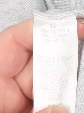 Womens UK Size 12 The White Company Grey Cardigan Jumper