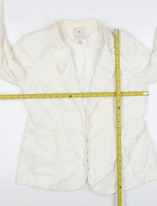 Eliane Rose Women's Ivory Linen Blend Single Breasted Blazer Size 14