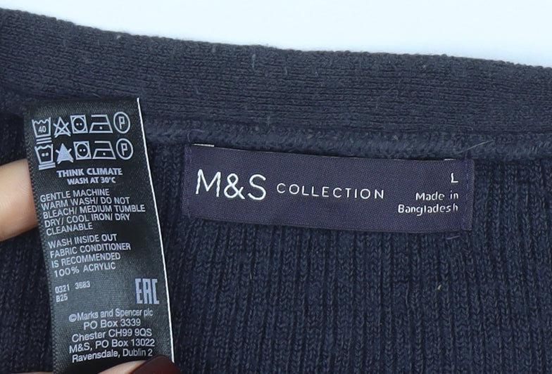 Womens UK Size L Marks and Spencer Black Cardigan Jumper