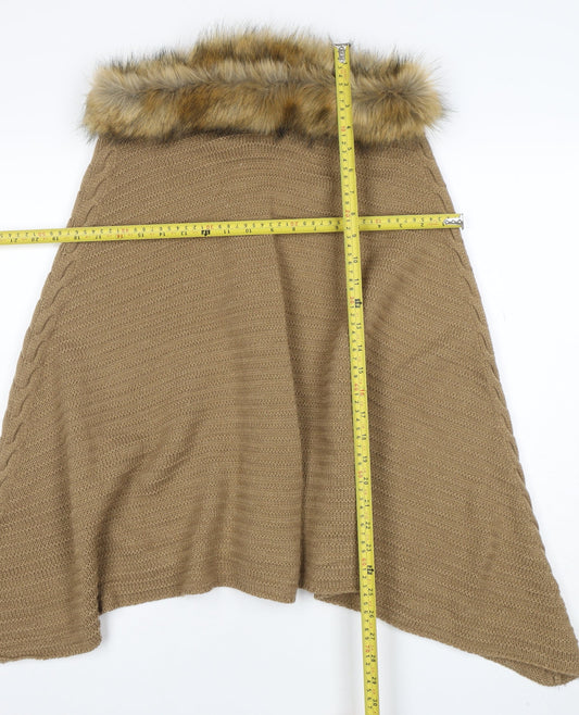 Womens UK Size One Size New Look Beige Poncho