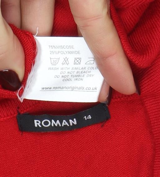 Womens UK Size 14 Roman Red Cardigan Jumper