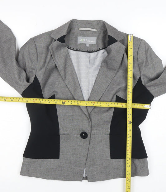 Womens UK Size 10 Marks and Spencer Regular Grey Blazer
