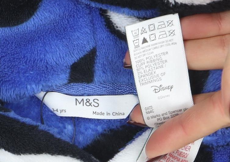 Boys UK Size 3-4 Years Marks and Spencer Blue Pullover Hoodie
