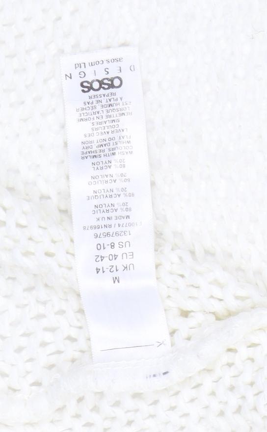 Womens UK Size 12 ASOS Ivory Cardigan Jumper