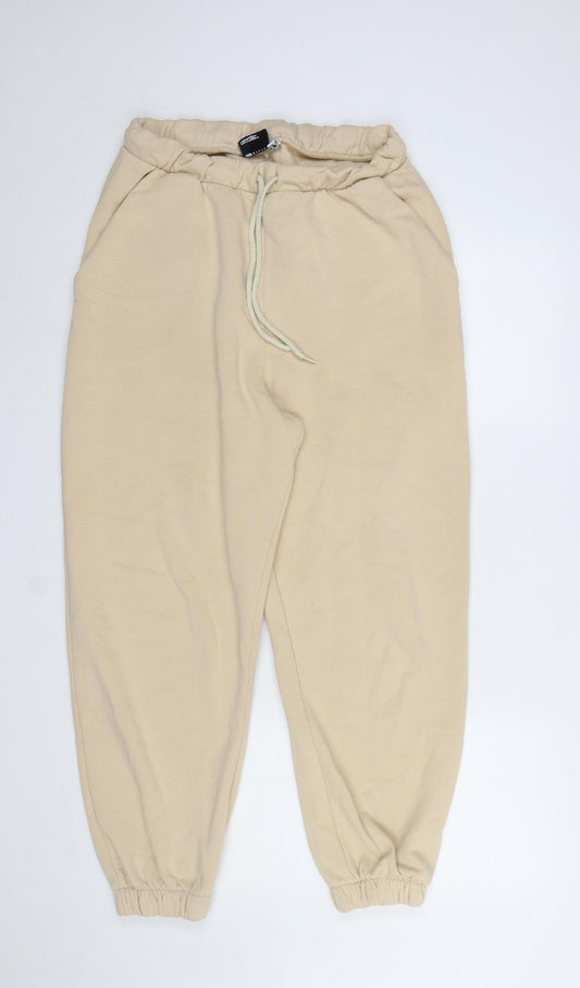 ASOS Design Women’s Beige Jogger Trousers Size 12 Cotton Fleece