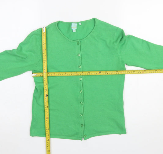 SHU SHU Women’s Green Button Up Knit Cardigan Size S
