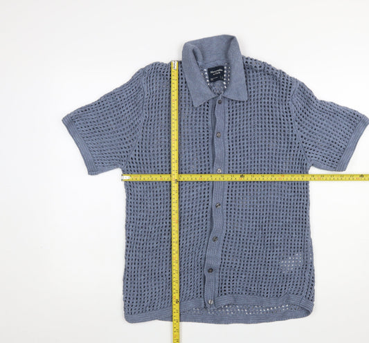 Mens UK Size L Abercrombie & Fitch Blue Cardigan Jumper