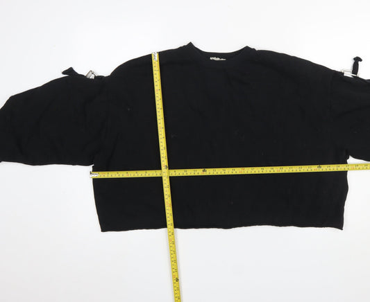 Womens UK Size S ZARA Trafaluc Black Pullover Sweatshirt