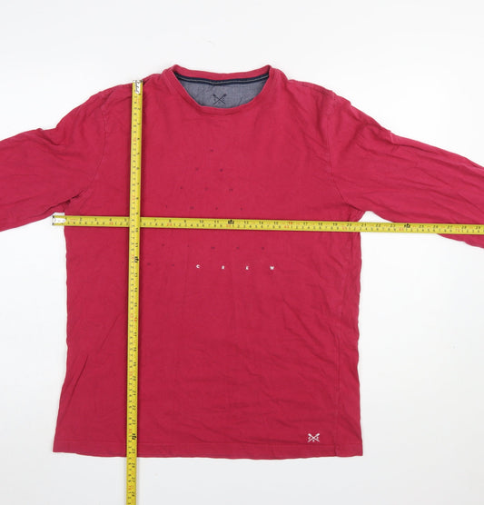 Crew Clothing Company Men's Red Cotton Long Sleeve Pyjama Top M