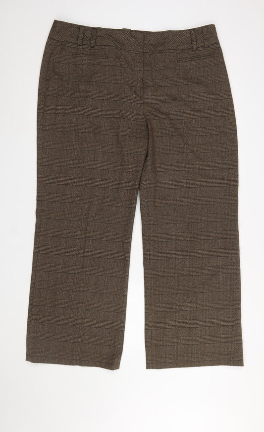 Womens UK Size 20 TU Regular Fit Dress Pants Brown Trousers