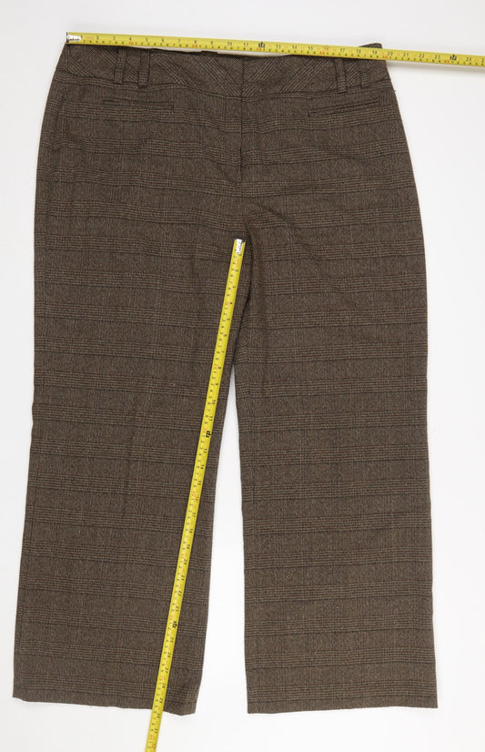Womens UK Size 20 TU Regular Fit Dress Pants Brown Trousers