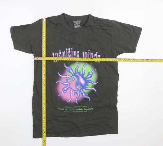 Womens UK Size XS Daisy Street Black Basic T-Shirt