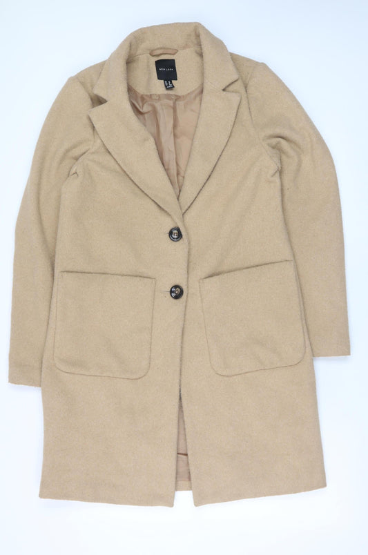 Womens UK Size 10 New Look Beige Overcoat