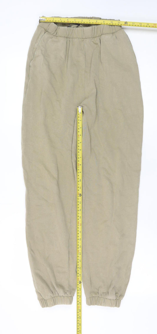 ZARA Women's Beige Cotton Jogger Trousers Size S