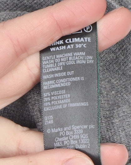 Womens UK Size M Marks and Spencer Grey Full Zip Jumper