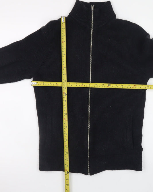 Mens UK Size S Marks and Spencer Black Full Zip Jumper