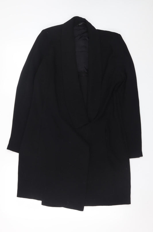 Womens UK Size 12 Zara Black Overcoat