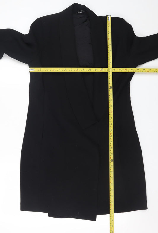 Womens UK Size 12 Zara Black Overcoat