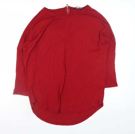 Select Women’s Red Crew Neck 3/4 Sleeve Blouse Size 8
