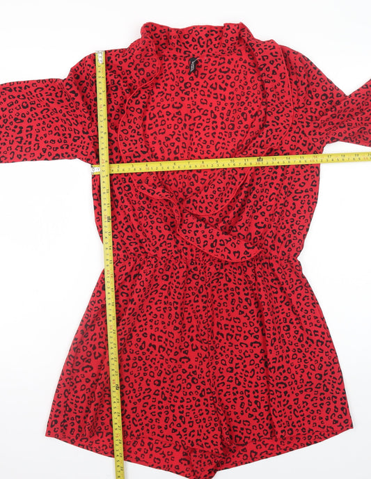 Womens UK Size 10 H&M One-Piece Red Playsuit