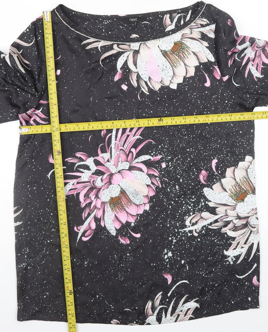 Womens UK Size 12 NEXT Black Tunic Blouse