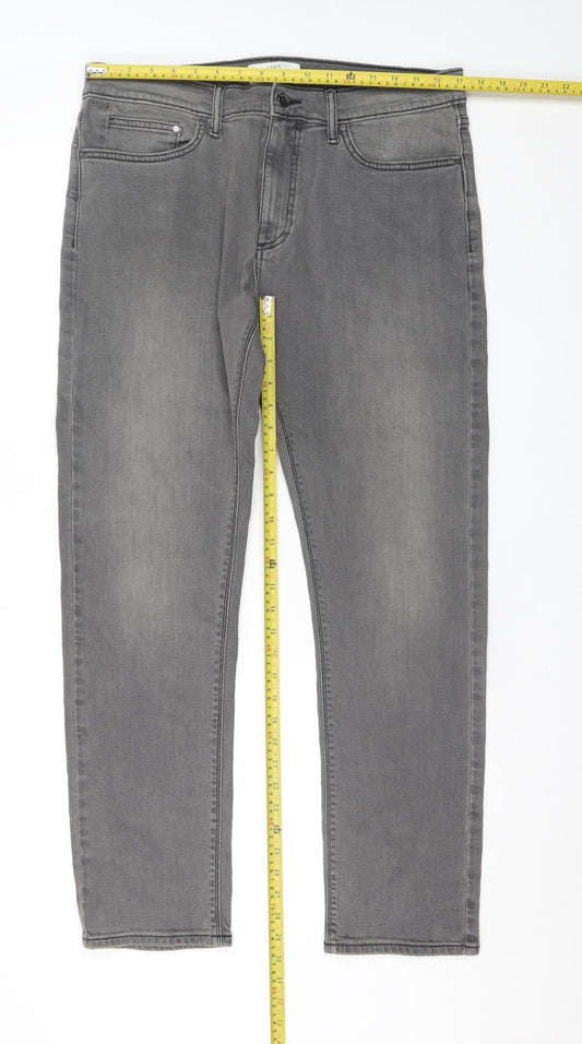 Mens UK Size L Marks and Spencer Slim Fit Straight Grey Jeans