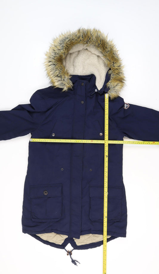Womens UK Size 12 Puffa Blue Parka Coat