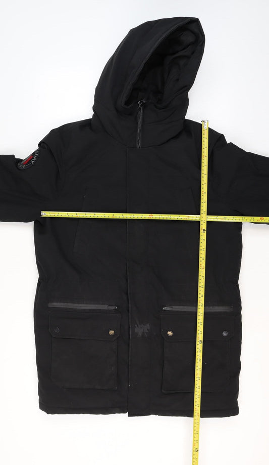 Mens UK Size S Superdry Black Parka Coat