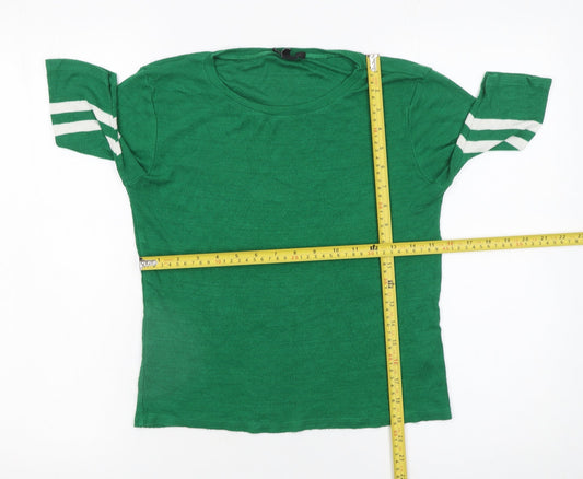 Womens UK Size 12 New Look Green Basic T-Shirt