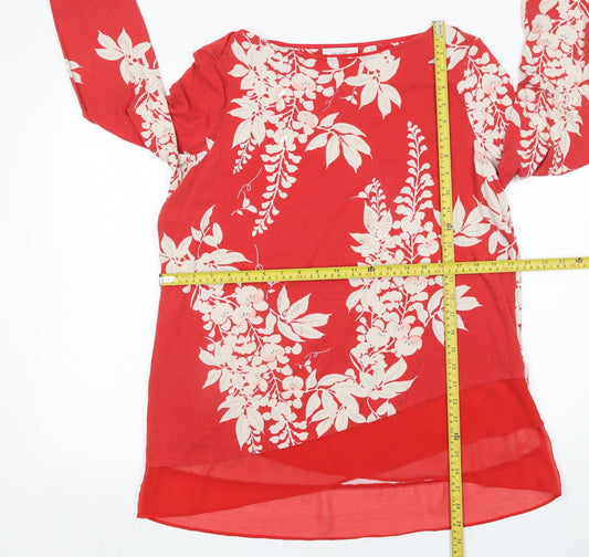 Womens UK Size 18 Marks and Spencer Red Tunic Blouse
